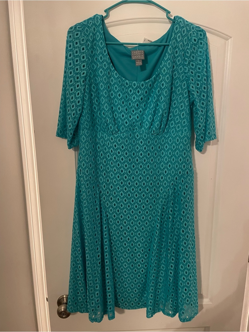 Teal Lace Fit & Flare Dress